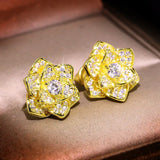 925 Silver Earring Pave Cz Engagement Wedding Stud Earrings