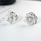 925 Silver Earring Pave Cz Engagement Wedding Stud Earrings