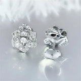 925 Silver Earring Pave Cz Engagement Wedding Stud Earrings