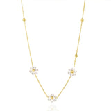 Pearl Beaded Choker Necklace Stainless Steel Chain Collar Accessory