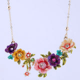French Sweet Petals Necklace Women Choker Charm Clavicle Chain Jewelry Collar