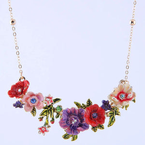 French Sweet Petals Necklace Women Choker Charm Clavicle Chain Jewelry Collar