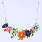French Sweet Petals Necklace Women Choker Charm Clavicle Chain Jewelry Collar