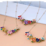French Sweet Petals Necklace Women Choker Charm Clavicle Chain Jewelry Collar