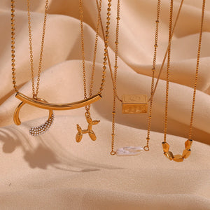 Pearl Puppy Smiley Face Necklace for Women