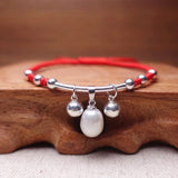 Freshwater Pearl Pendant Bracelet 925 Sterling Silver Red Thread