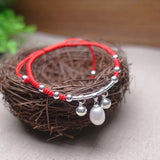 Freshwater Pearl Pendant Bracelet 925 Sterling Silver Red Thread