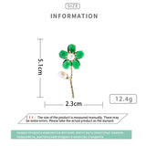 Freshwater Pearl Women Brooch Pin Green Red Flower Corsage Jewelry