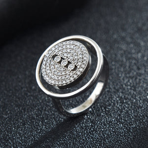 CZ Party Rings Round Button Ring For Women