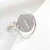 CZ Party Rings Round Button Ring For Women