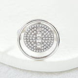 CZ Party Rings Round Button Ring For Women