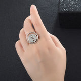 CZ Party Rings Round Button Ring For Women