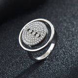 CZ Party Rings Round Button Ring For Women