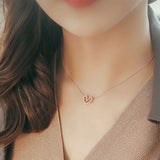 925 Silver Hollow Love Heart Necklace Choker Wedding Gift