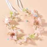 Pearl Flower Wreath Bride Headband Wedding Hair Jewelry