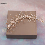 Bridal Headband Rhinestone Pearl Hair Headdress Flower Wreath