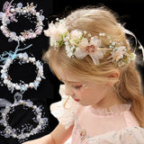 Romantic Pearl Bridal Headband Flower Wreath Wedding Headband