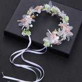 Romantic Pearl Bridal Headband Flower Wreath Wedding Headband