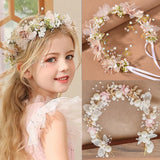 Romantic Pearl Bridal Headband Flower Wreath Wedding Headband