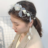 Bridal Flower Headband with Earrings