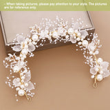 Flower Wreath Pearl Hair Headdress Bridal Headband Bride Garland Wedding Headban