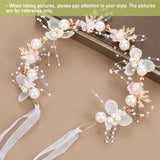 Flower Wreath Pearl Hair Headdress Bridal Headband Bride Garland Wedding Headban