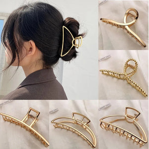 Geometric Metal Hair Clips for Women - Vintage Hollow Hairpin Barrette