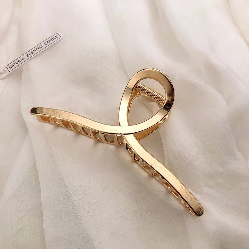 Geometric Metal Hair Clips for Women - Vintage Hollow Hairpin Barrette