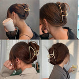 Geometric Metal Hair Clips for Women - Vintage Hollow Hairpin Barrette