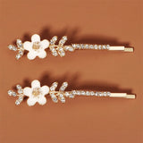 Rhinestone Flower Hair Clips Spring Hair Accessories Girls Woman Hairpins
