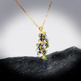 Golden Flower Pendant Enamel Women's Necklace Sweater Chain