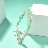 Gold-Plated Freshwater Pearl Chain Jewelry Necklace Gift for Women