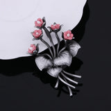 Gravel Beaded Pearl Brooch Pin Tree Flower Enamel Brooch for Women