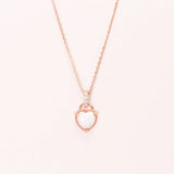 925 Silver Heart Opal CZ Women Necklace