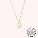 925 Silver Heart Opal CZ Women Necklace