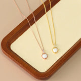 925 Silver Heart Opal CZ Women Necklace