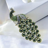 Green Crystal Rhinestone Brooch Charm Ladies Party Accessories