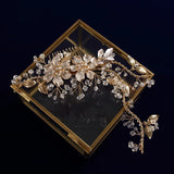 Leaves Flower Hair Comb Bridal Long Hair Pieces for Wedding