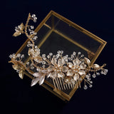 Leaves Flower Hair Comb Bridal Long Hair Pieces for Wedding
