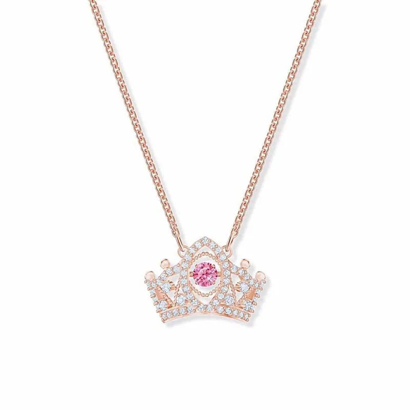 Heart Crown Necklace High Heartbeat Pendant Chain For Clavicle Jewelry