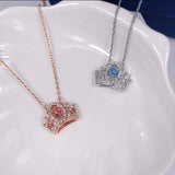 Heart Crown Necklace High Heartbeat Pendant Chain For Clavicle Jewelry