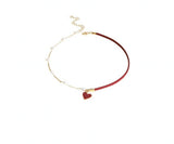 Heart Pendant Chocker Necklace Pearls Rope Chain Wedding Jewelry