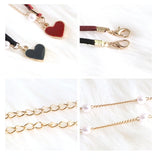 Heart Pendant Chocker Necklace Pearls Rope Chain Wedding Jewelry