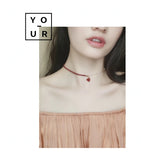 Heart Pendant Chocker Necklace Pearls Rope Chain Wedding Jewelry