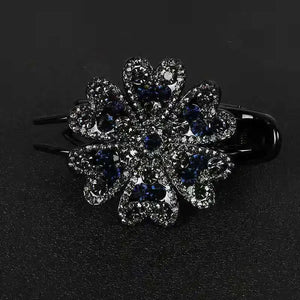 Retro Crystal Hibiscus Flower Rhinestone Headdress