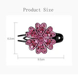 Retro Crystal Hibiscus Flower Rhinestone Headdress
