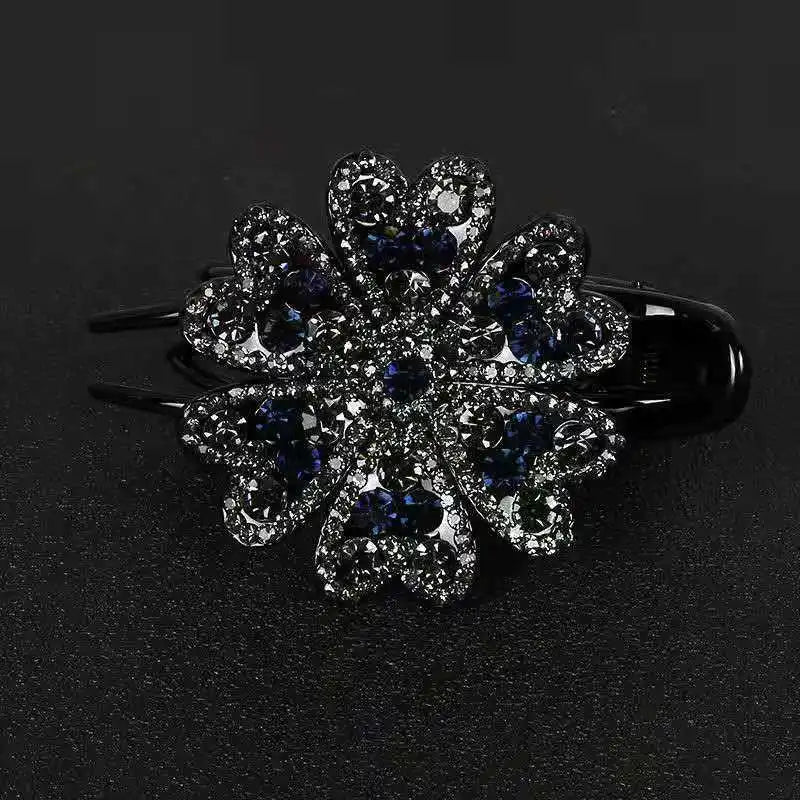 Retro Crystal Hibiscus Flower Rhinestone Headdress