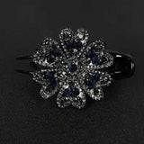 Retro Crystal Hibiscus Flower Rhinestone Headdress