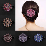 Retro Crystal Hibiscus Flower Rhinestone Headdress