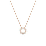 Pearl Necklace with Sun Flower Pendant